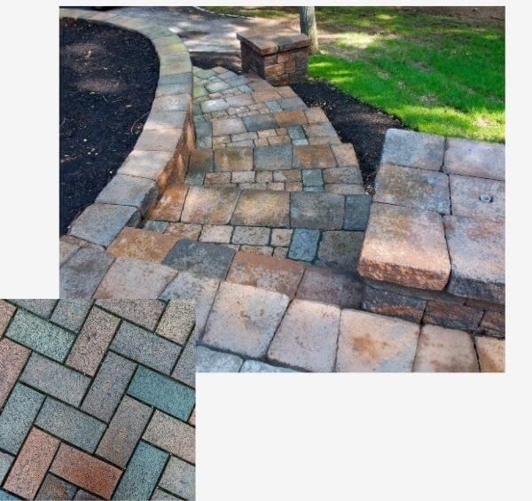 tumbled paver stairs 
