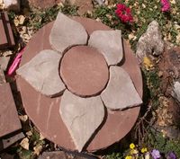 Aerial view of stone cut to look like a flower