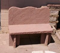 Stone cut to form a bench