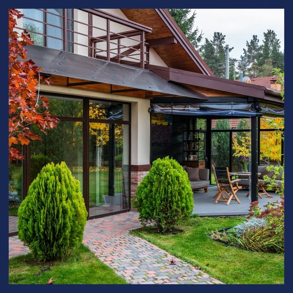 home walkway with beautiful stone