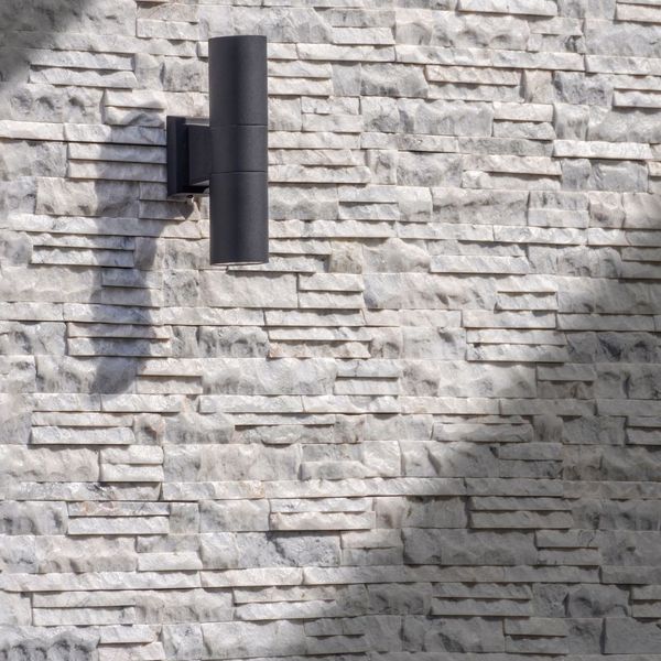 Wall made from ledgestone. 