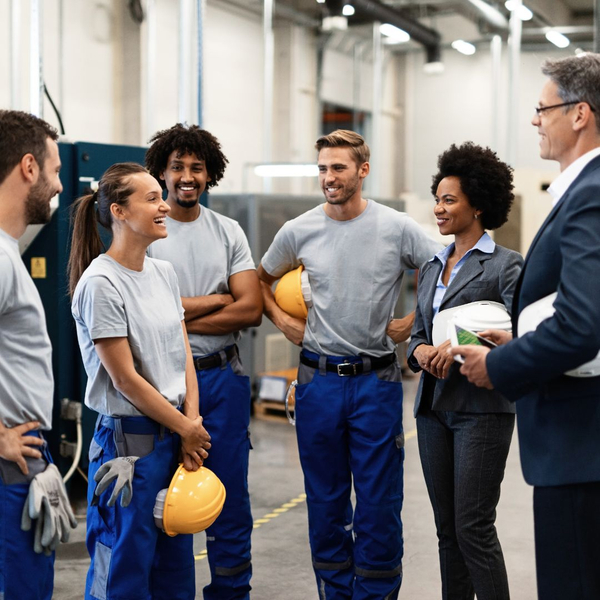 employees smiling