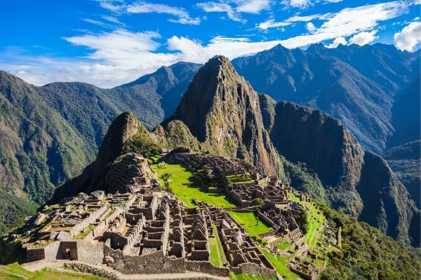 aerial view of machu picchu