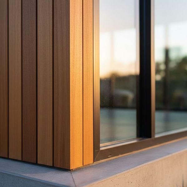 Close-up of high-quality craftsmanship on a modern home addition in San Diego.