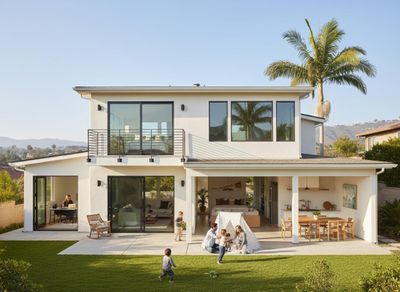 Modern White House with Family and Outdoor Living Spaces