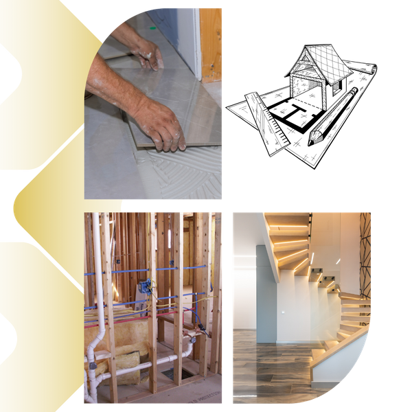 construction, tile, new stairway construction, tile, new stairway