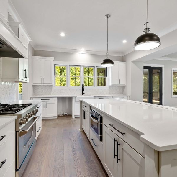 kitchen with white countertops 