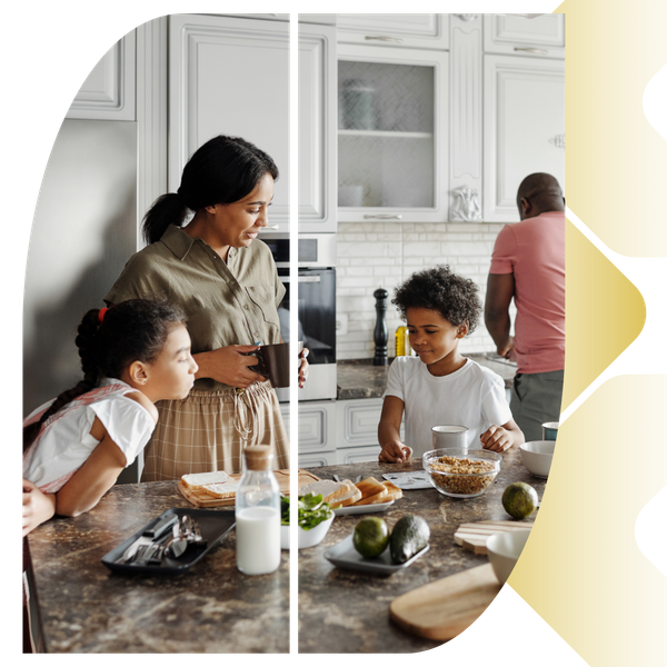 family cooking in kitchen family cooking in kitchen