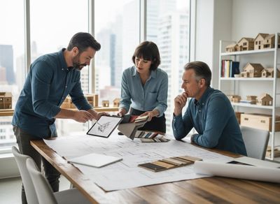 Architects and Designers Collaborating on Project Plans