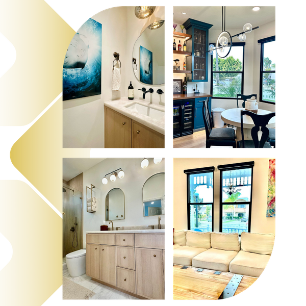 A collage of completed home remodels