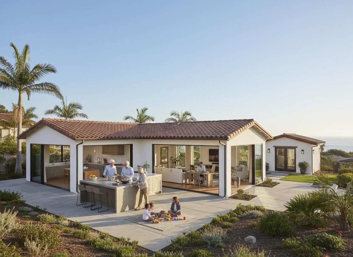 Multi-generational family enjoys open-concept indoor-outdoor home