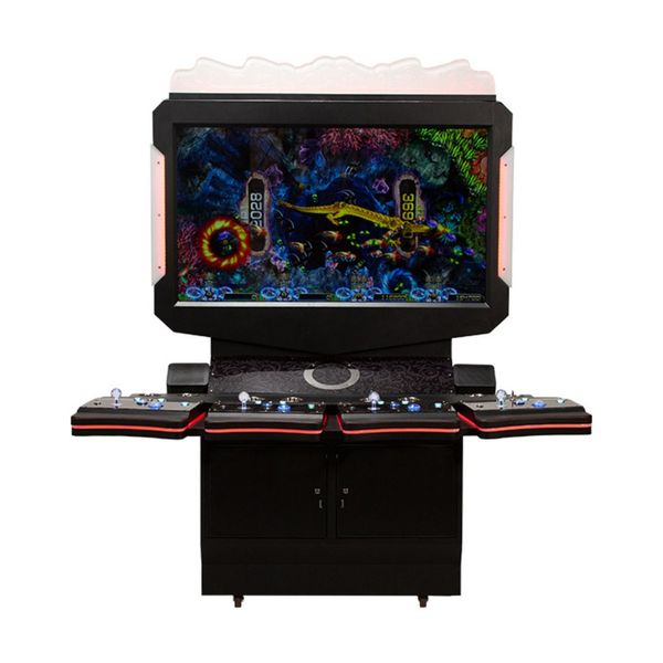 4-Player Platinum Fish Video Game Cabinet