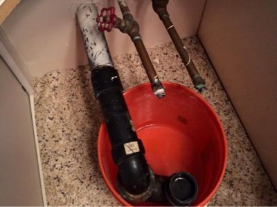pipes with a bucket