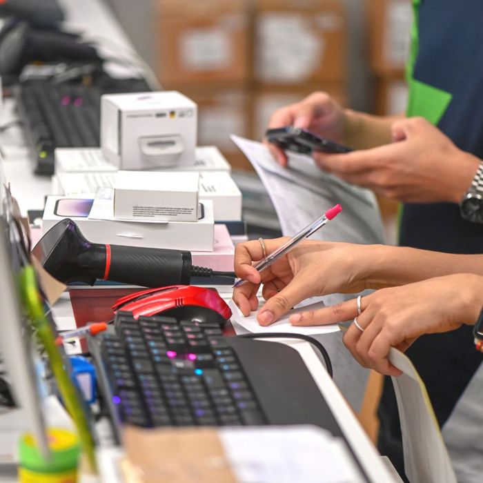 retail workers focusing on tasks