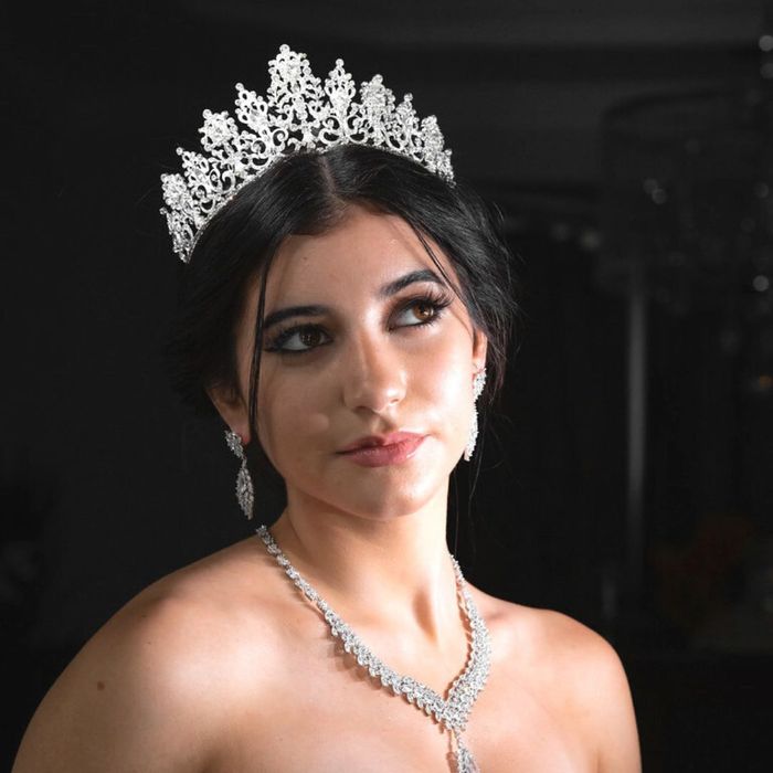 bride with a crystal crown