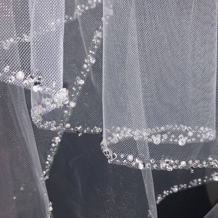 veil with beads on the end