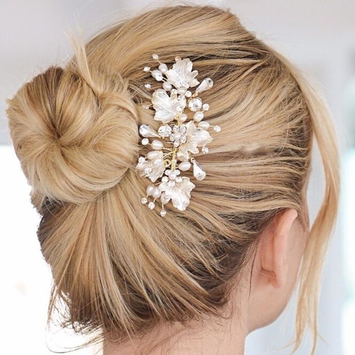 a gem and floral hair comb
