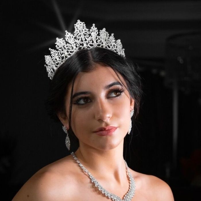 bride wearing tiara