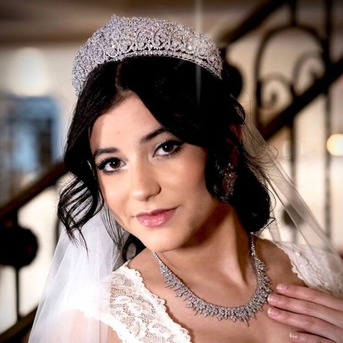 bride wearing tiara and veil bride wearing tiara and veil