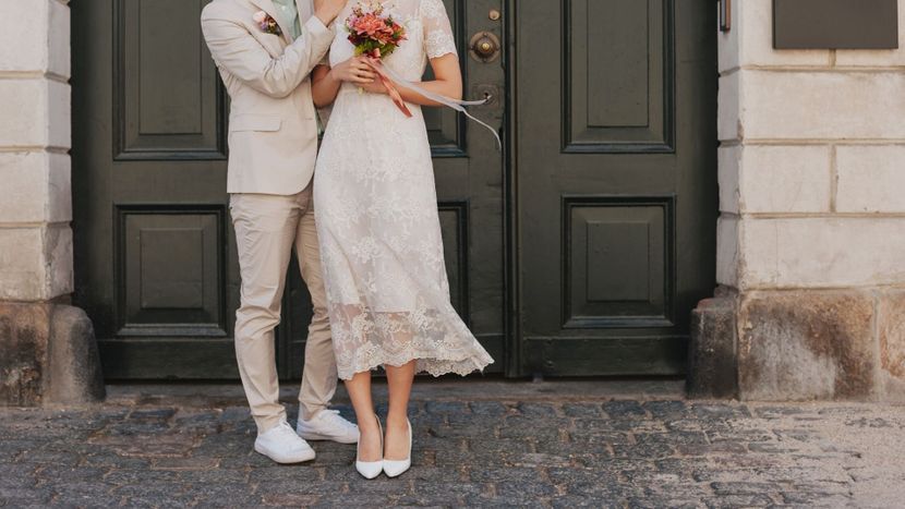 Couple on their wedding day