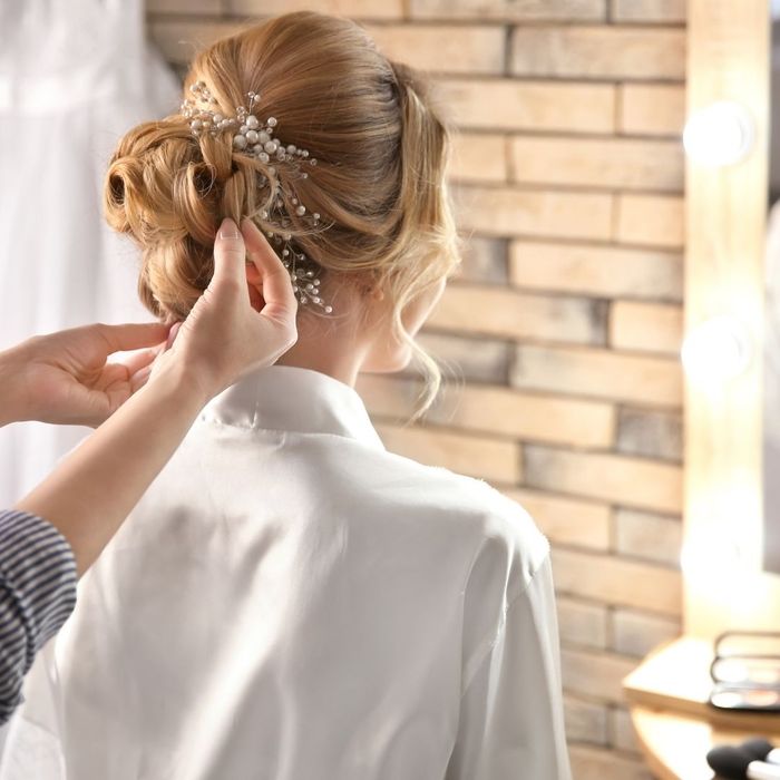 Styling a bride's hair Styling a bride's hair