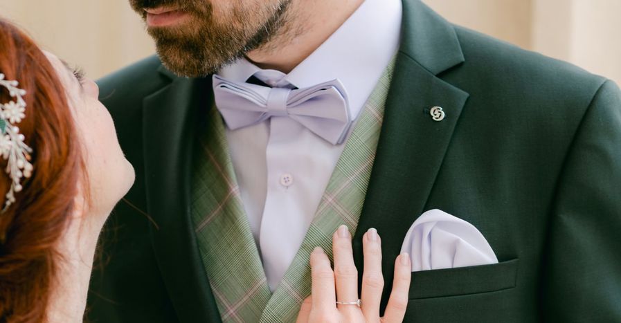 a modern groom wedding attire
