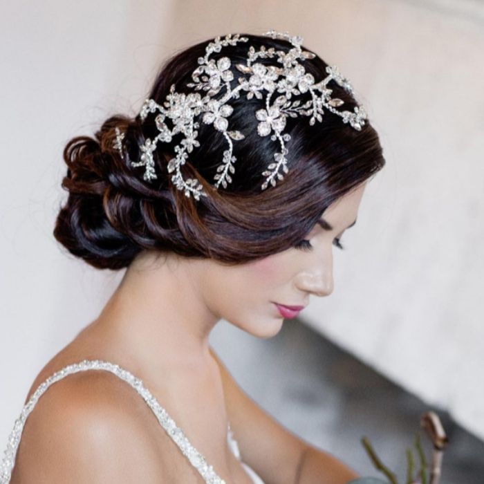 Bride with jewels in hair