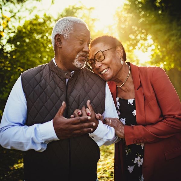 older couple outside together