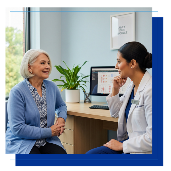 woman meeting with her doctor