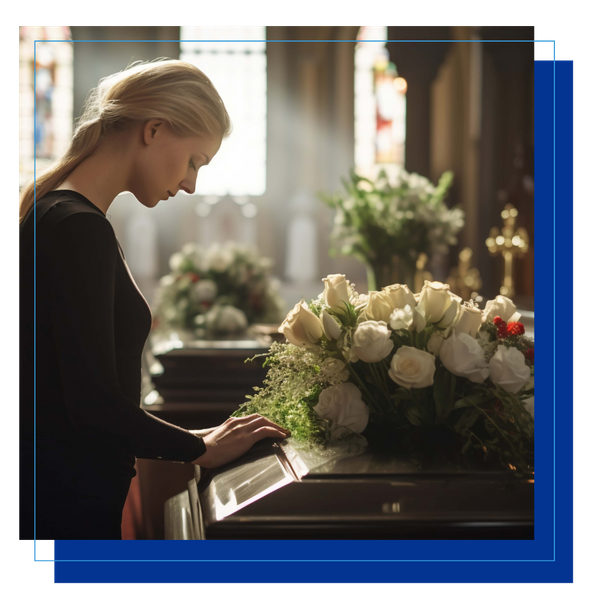 woman at a funeral
