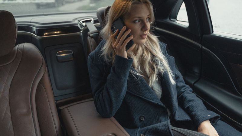 woman using a car service