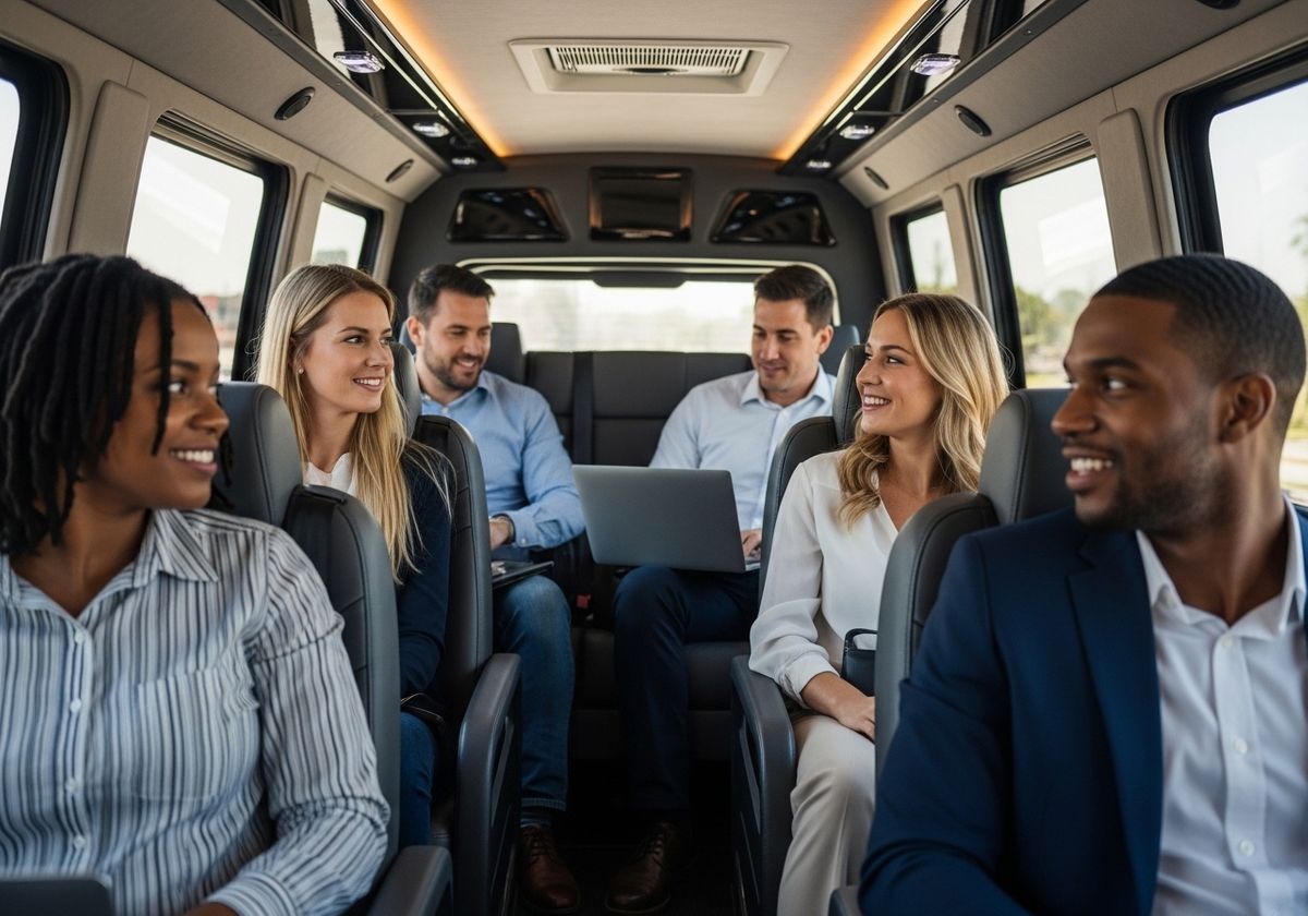 Diverse Group in Luxury Van