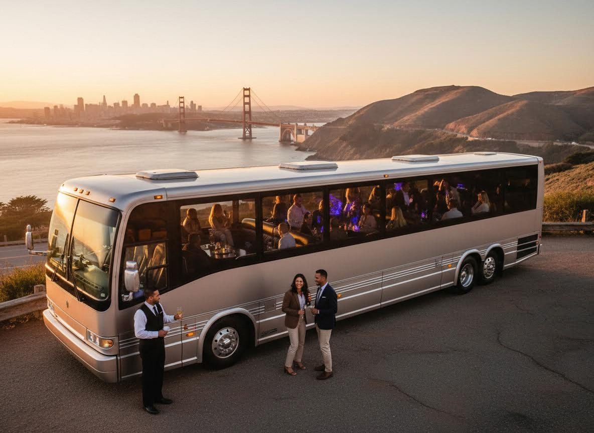 Luxury Bus Tour with Golden Gate Bridge Sunset View
