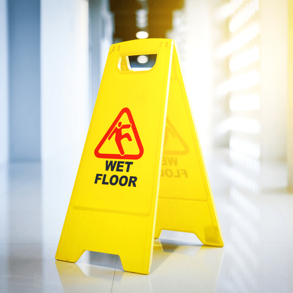 Floor Maintenance Downtime in a Commercial Hallway