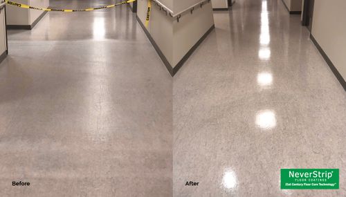 Before and After Image of School Hallway