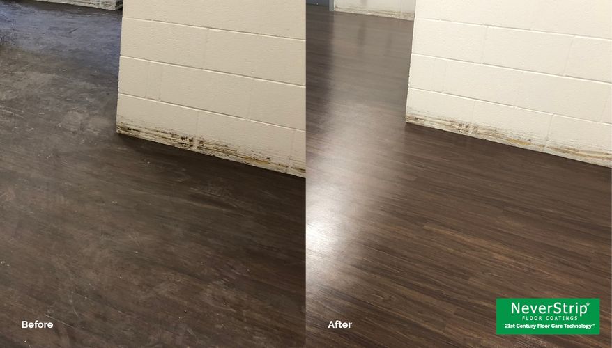 Resilient floor before and after