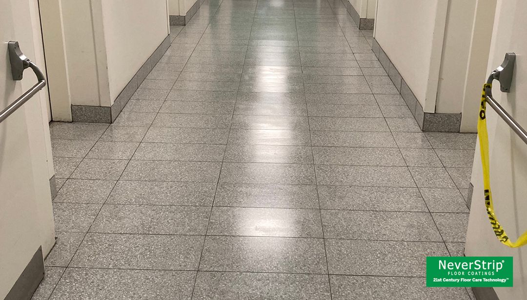 school hallway lvt floor neverstrip micron sealer