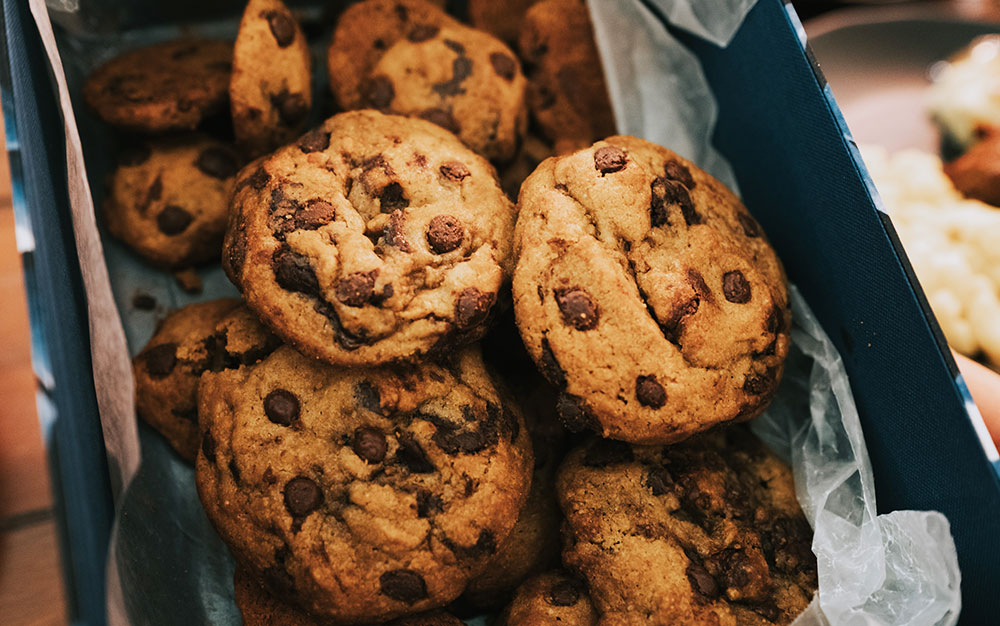 Fresh baked chocolate chip cookies