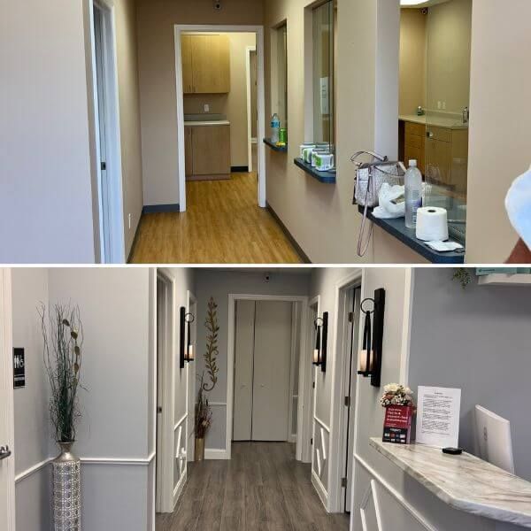 Before and after of hallway Before and after of hallway