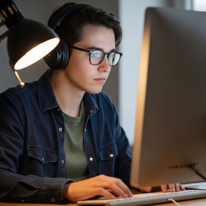 a person using a computer