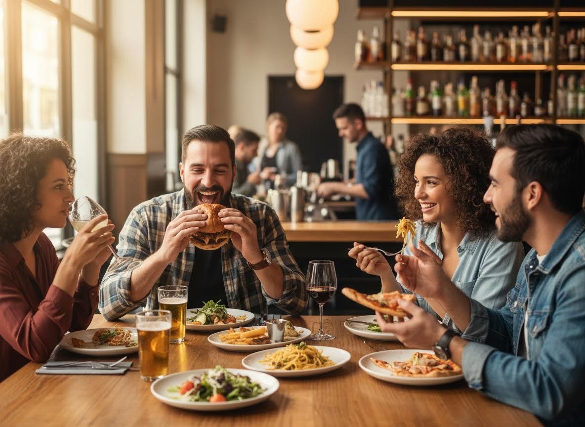 eating in a bar