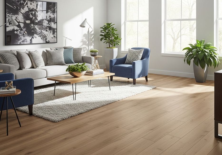 A bright and modern apartment living room