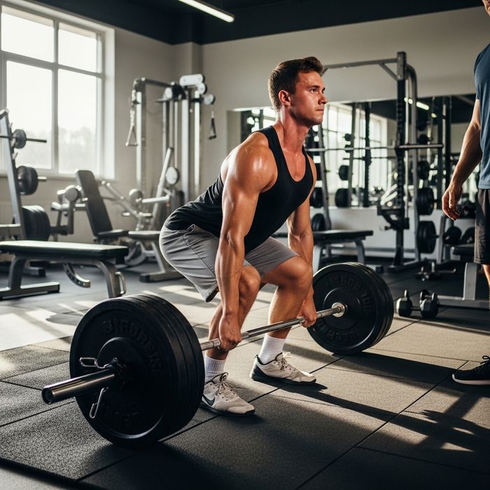 person lifting weights