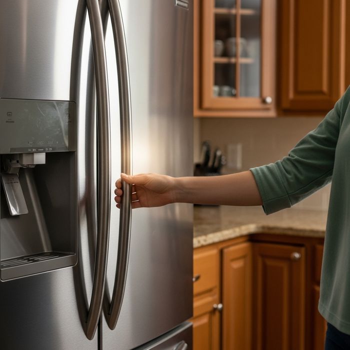 person opening their refrigerator