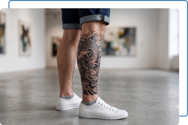 calf tattoo sleeve 