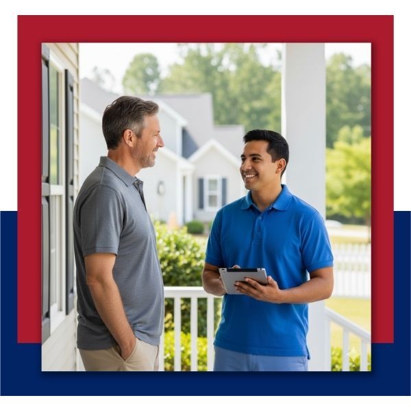 A friendly service technician chatting with a homeowner on a porch in Mauldin, symbolizing trusted local service in the community. A friendly service technician chatting with a homeowner on a porch in Mauldin, symbolizing trusted local service in the community.