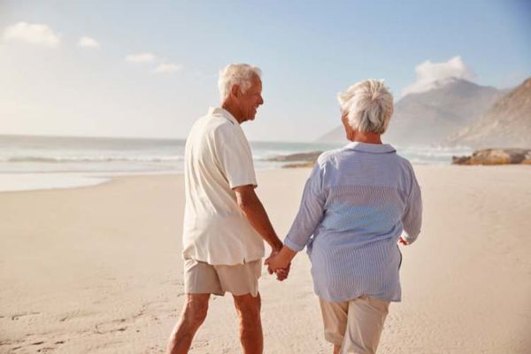 couple walking on the beach