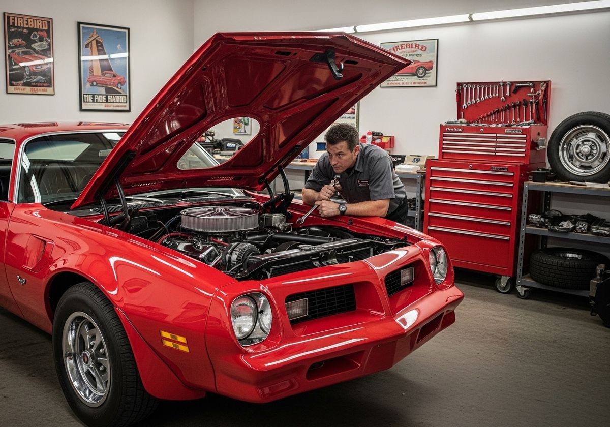 Red Firebird Car Maintenance