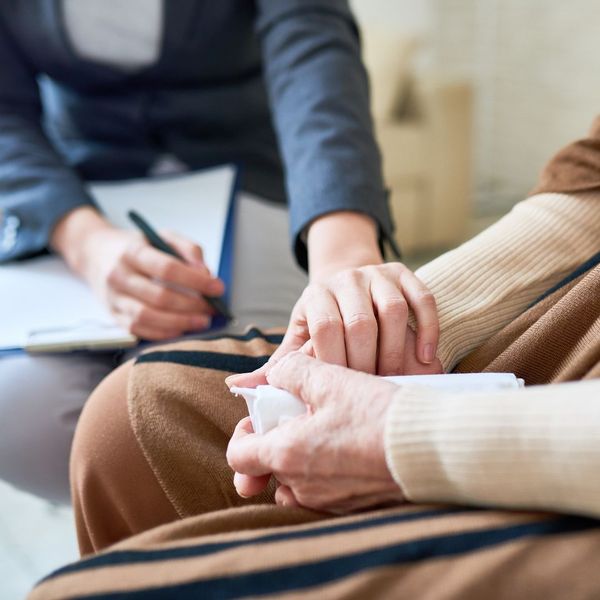 counselor offering support to client