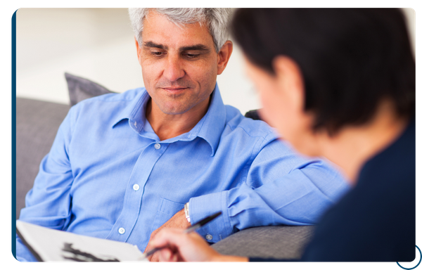 man talking to psychiatrist